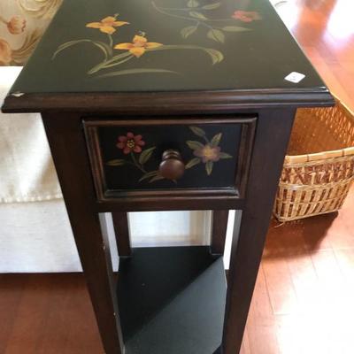 Small tole painted side table.