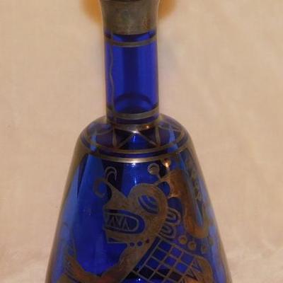 Antique and/or Collectible Estate Sale Item. Peruvian Decanter. Silver overlay