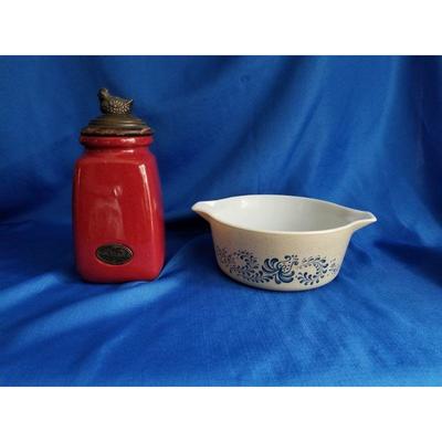 Artisan sugar jar ~ Vintage Pyrex