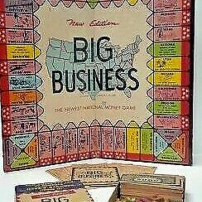 VINTAGE BIG BUSINESS GAME 1930s COMPLETE WITH GAME PIECES LA6119 https://www.ebay.com/itm/113729605528
