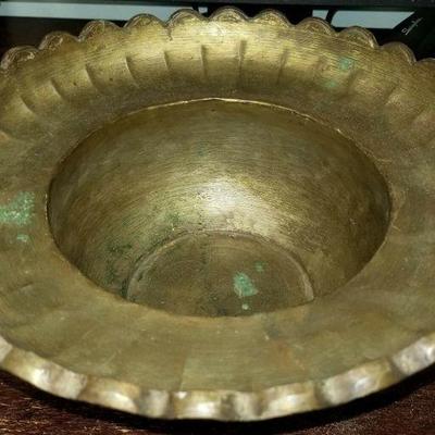 Ruffled Edged Brass Bowl PT96. Vintage Turkish. https://www.ebay.com/itm/123750652907