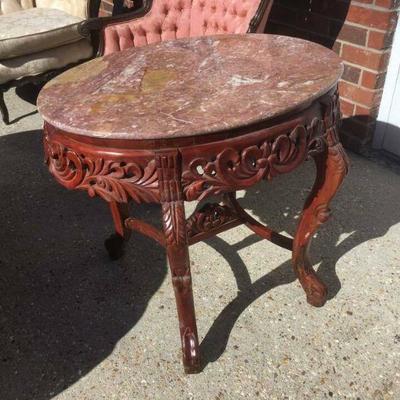 Vintage Marble top Oval Table NJ1500 https://www.ebay.com/itm/113732698103