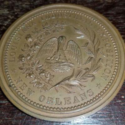 Louisiana Industrial Exposition Medallion Coin with Inscription on Back RR92 https://www.ebay.com/itm/123594718852