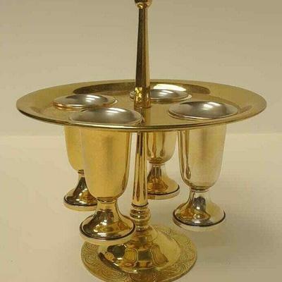 STAND WITH 4 SHOT CUPS GOLD BY FISHER LA6102 Sterling Cups https://www.ebay.com/itm/123726156033