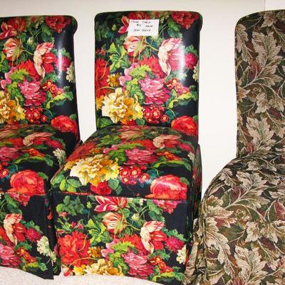 BLACK FLORAL CHAIRS   BUY IT NOW   $ 15.00 EA