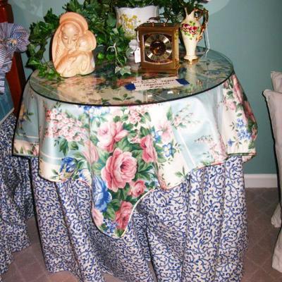 Floral with glass top table   BUY IT NOW  $ 