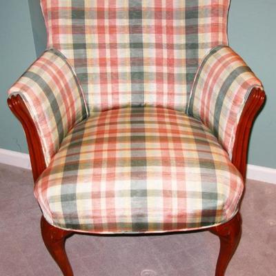 plaid upholstered chair   BUY IT NOW  $ 48.00