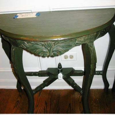 painted green 1/2 table   BUY IT NOW  $ 28.00