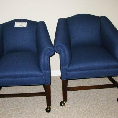 BLUE CHAIRS ON CASTERS   BUY THEM NOW  $ 35.00 EACH