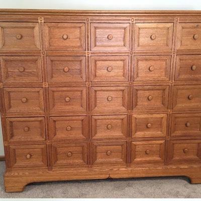 Large 25 drawer file cabinet circa early 1900's