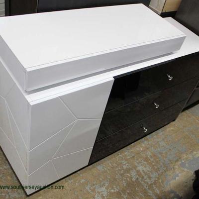  NEW Cool Modern Design Black and White Lacquer Style Chest

Located Inside â€“ Auction Estimate $200-$400 
