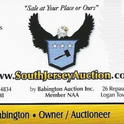 www.SouthJerseyAuction.com
(856) 467-4834
26 Repaupo Station Road, Logan Township, NJ 08085