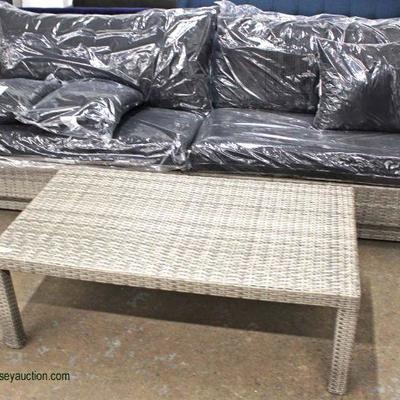  NEW 14 Piece Resin Wicker Style Patio Conversation Set with Self Storage for Cushions includes,

2 Chairs and Ottomans, Sofa, Coffee...