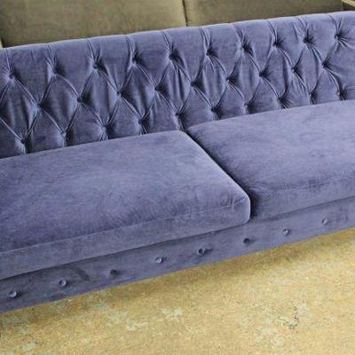  NEW Blue Contemporary Button Tufted Upholstered Sofa

Located Inside â€“ Auction Estimate $300-$600 