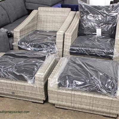  NEW 14 Piece Resin Wicker Style Patio Conversation Set with Self Storage for Cushions includes,

2 Chairs and Ottomans, Sofa, Coffee...
