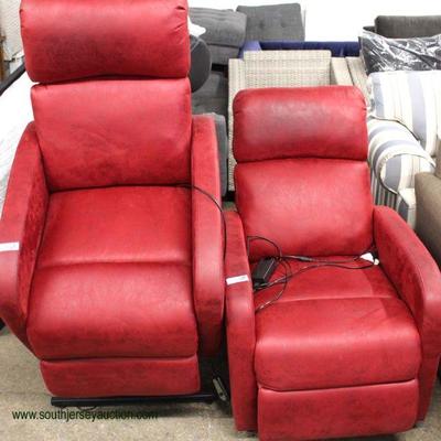  Red Leather Style Lift Chairs â€“ maybe offered separately

Located Inside â€“ Auction Estimate $200-$400 