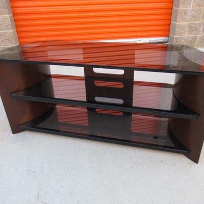 Wood and glass tv stand