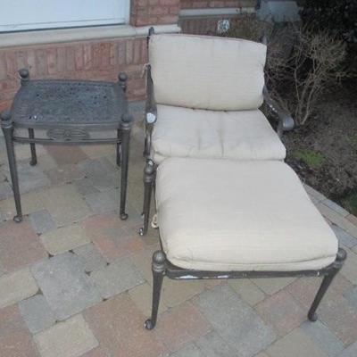Outdoor Stone Top Patio Suites With Double Lounge & More Lounge Chairs