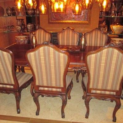Henredon Dining Room Suite Complete with Marble Top Buffet 10 Chairs