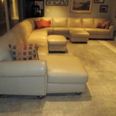 Natuzzi Leather Large Sectional Sofa