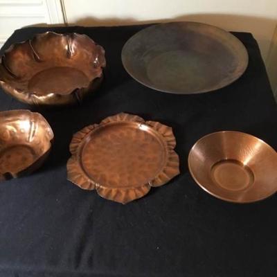 Copper Metal Bowls and Plates
