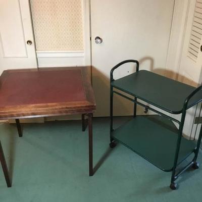 Vintage Cart and Card Table