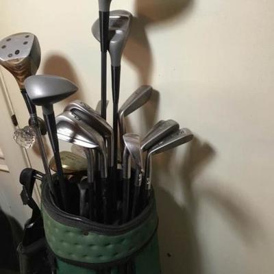 Golf Clubs and Bag Green