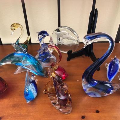Many Blown glass figures