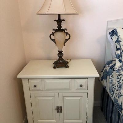 White queen bedroom suite with brushed nickel hardware - $475
(Includes headboard, 1 night table w/storage, dresser with mirror)
