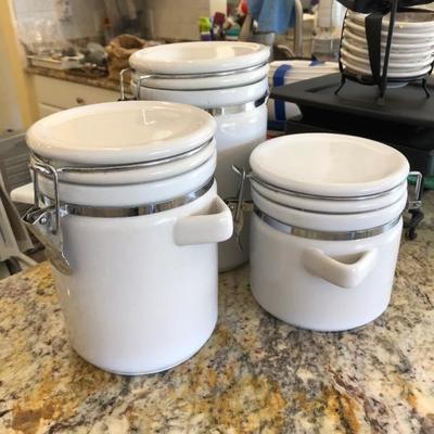 3-Pc. white canister set