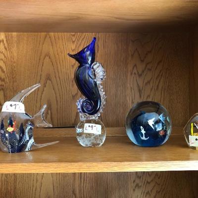 Many Blown glass figures