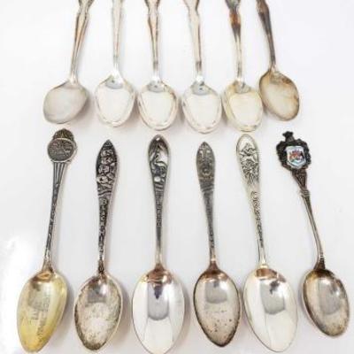 
#500: 6 Sterling Silver Spoons, 59.2g, and 6 Silver Plated Spoons
6 sterling Silver spoons weigh Approx 59.2 grams