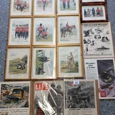 
#1067: 1940's Life Magazine Pages, R Simrin Lithos, and G.D. Giles Lithos
1940's Life Magazine Pages, 2 R Simrin Lithos measure approx...