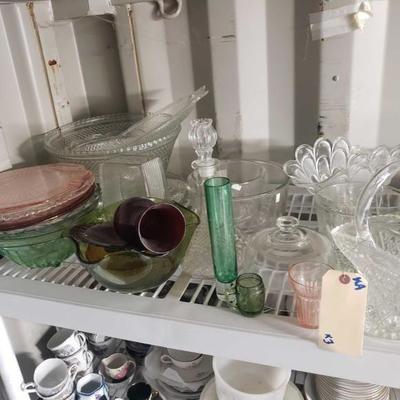 
#1500: 3 Shelves of Glassware, Avon and Royal Duchess China, and More
3 Shelves of Glassware, Avon and Royal Duchess China, Meat...