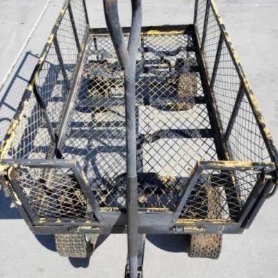 
#930: Heavy Duty Metal Wagon with Fold Down Sides
Heavy Duty Metal Wagon with Fold Down Sides and pneumatic tires, measures 48