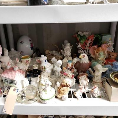 
#1502: Porcelain and Other Figurines of Animals, Angels, Kettles, etc...
Porcelain and Other Figurines of Animals, Angels, Kettles, etc...