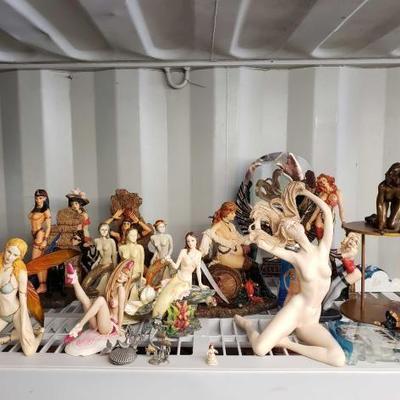 #12770: Shelf of Nude Figurines, Mermaids, Fairies, Egyptian, Anime and More...
Shelf of Nude Figurines, Mermaids, Fairies, Egyptian,...