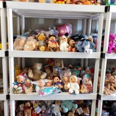 #1018: 4 Shelves of Winnie The Pooh Collection l, Stuffed Animals, Various Other Disney Dolls and More..
4 Shelves of Winnie The Pooh...