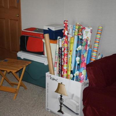 Folding Table, Coolers, Wrapping Paper