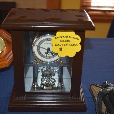 International Silver Mantle Clock