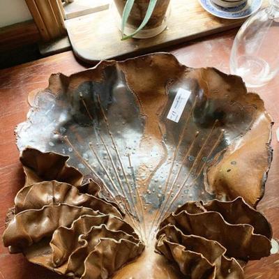 Art pottery shell form dish, 20