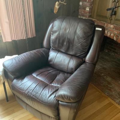 Leather swivel recliner  