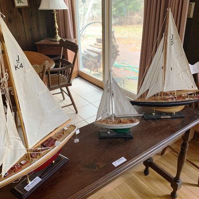 Three sailboat models  