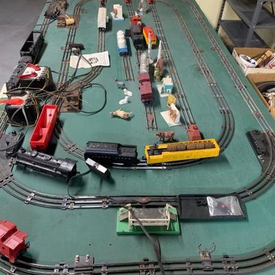 Train set with table set up Lionel 2055 engine  