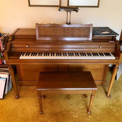 Acrosonic Spinet piano and bench  