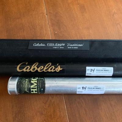 Cabela 7 1/2â€™ graphite rod, Fenwick 8â€™ graphite rod and a Cabela Fish Eagle graphite 14â€™ 9/10 weight rod
