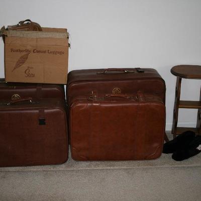 Assorted Leather Suit Cases 