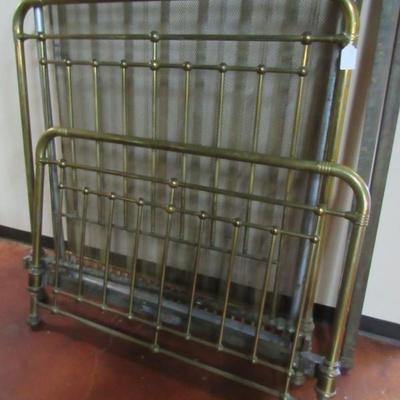 Antique full size brass bed