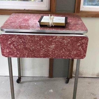 Vintage Red Dropleaf Table