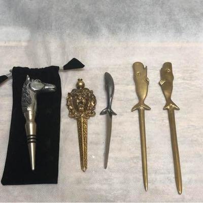 Vintage Letter Openers and Bottle Stopper